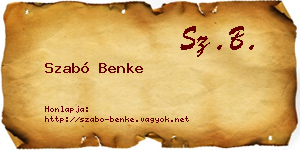 Szabó Benke névjegykártya